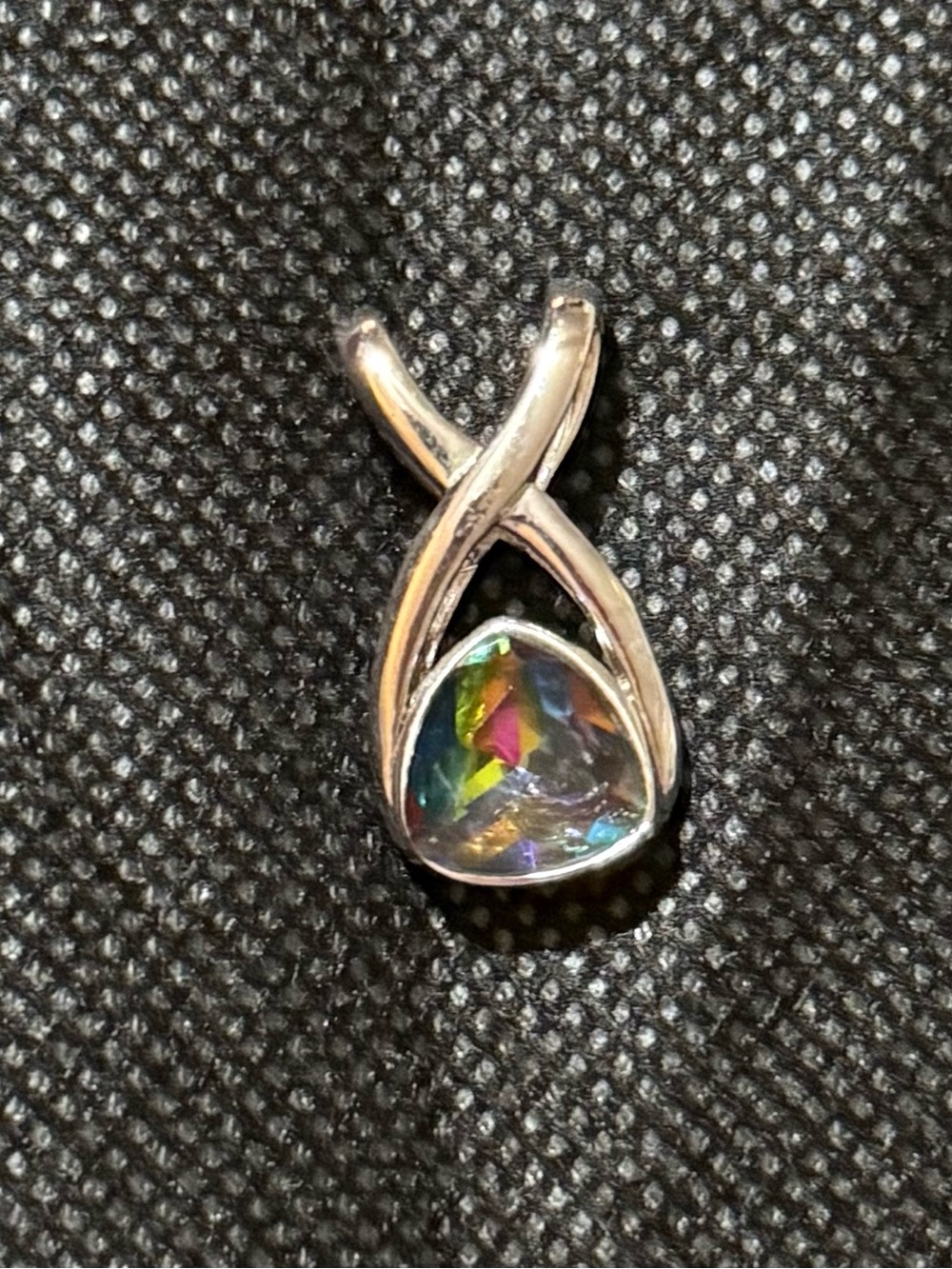 Lia Sophia Silver-toned Mystic Topaz Teardrop slide in Multi-Color